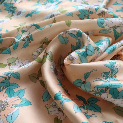 China Metallic Silk Digital Printing Customization 19mm Satin Bridal Satin Fabric for sale