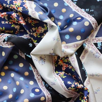 China 19mm Metallic Stretch Satin Silk Fabric Textile Customization Digital Print for sale