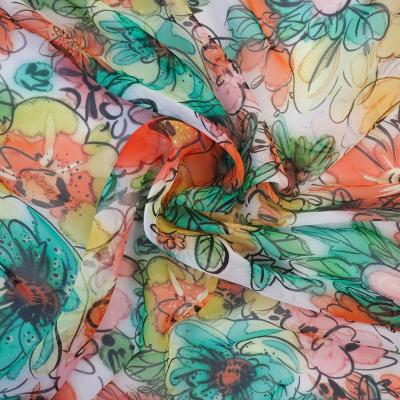 China 8mm Pure Silk Georgette Fabric Customization Digital Printed Fabric - Dirac Somali Dresses for sale