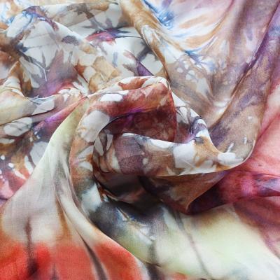 China Pure Silk Chiffon Fabric Customization Digital Print 5.5mm - 100% Pure Silk Fabric For Somali Dirac for sale