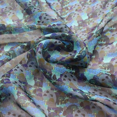 China Pure Silk Chiffon Fabric Customization Digital Print 5.5mm - 100% Pure Silk Fabric For Somali Dirac for sale