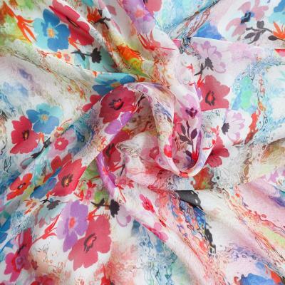 China Pure Silk Chiffon Fabric Customization Digital Print 5.5mm - 100% Pure Silk Fabric For Somali Dirac for sale