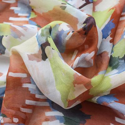 China Chiffon Customization Digital Printing Fabric Pure Silk Crepe Chiffon 5.5mm - 100% Pure Silk Chiffon & Georgette Fabric for sale