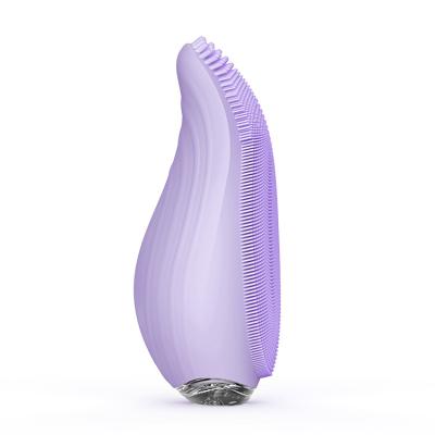 China Acne Treatment Silicone Facial Brush Electric Silicone Cleansing Handheld Facial Cleansing Brush For Face for sale