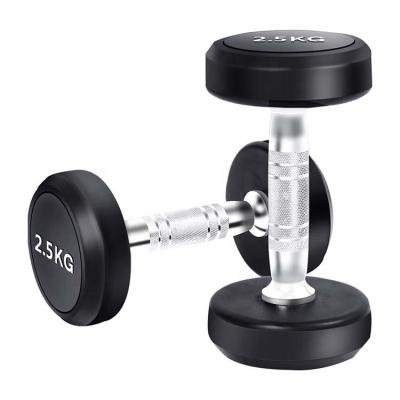 China Durable 20kg Weightlifting Gym Freestanding Steel Equipment 20kg Weights Rubber Dumbbell for sale