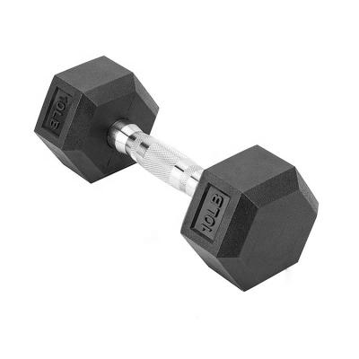 China Factory Price Durable Custom Hex Dumbbell Ready To Ship High Quality Rubber Hex Dumbbell for sale