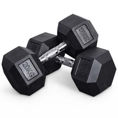 China Durable Fitness Gym Equipment Set Nature Black PVC Coated Hex Gym Dumbbells Sports Direct Weight Dumbbells for sale