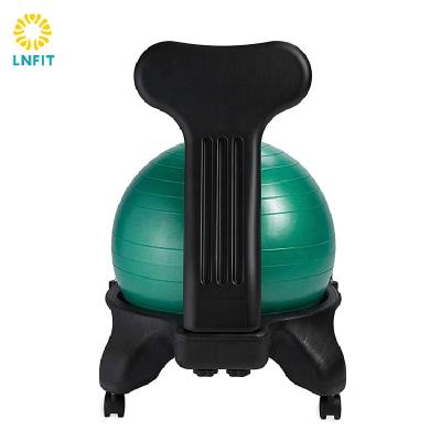 China Adjustable Height Yoga Ball Chair Classic Roller Chair Yoga With Pump Massage Ball for sale