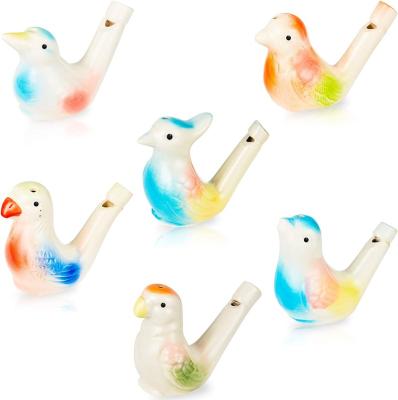 China Ceramic Bird Water Whistles Porcelain Bird Water Whistle Colorful Ceramic Bird Whistles Toys For Kids Birthday Gift for sale