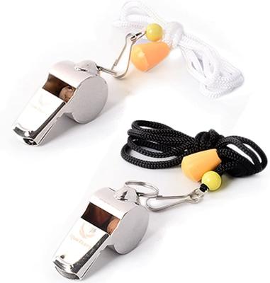 China Stainless Steel Stainless Steel Sports Metal Whistles With Lanyard, Loud Crunchy Sound Whistles Great For Coaches, Referees for sale