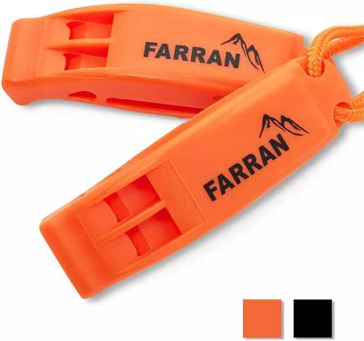 China Professional Outdoor ABS Plastic Customized Logo Whistle Emergency Survival Marine Whistles With Lanyard for sale