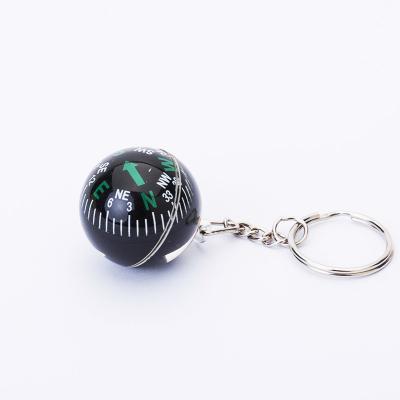 China Wholesale Outdoor Camping Accessories 2022 Hiking Hanging Key Chain 28mm Ring Compass Spherical Recycling Displacement for sale