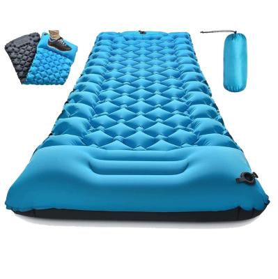 China Tpu Mat Self-Inflating Ultralight Outdoor Sleeping Camping With Foldable Foot Press Pump Sleeping Mat With Cushion For Trekking for sale