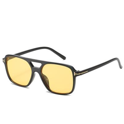 China Fashion sunglasses 2022 new double beam fashion large square sunglasses for men and women European and American fashion sunglasses for sale