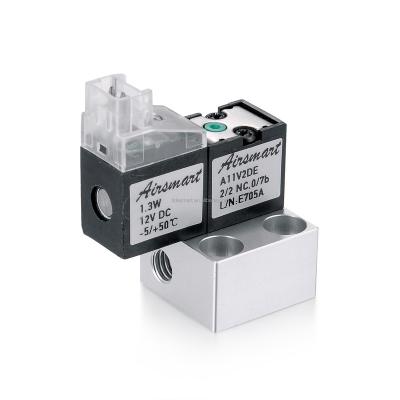 China General Fluidsmart A11V1DE 2/2 Pressure Solenoid Valve 6vdc Positive Plastic Solenoid Valve Price for sale