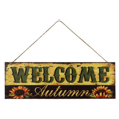 China 2022 Holiday Decorations Wholesale Pumpkin Home Autumn Wall Decoration Thanksgiving Harvest Festival Wooden UV Printing Pendant for sale