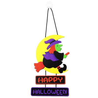 China New Western Halloween Festival Decoration Pumpkin Spider Bat Layout Decoration Wooden Halloween Pendant for sale