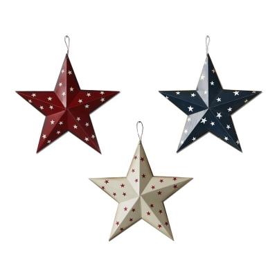 China Holiday decoration & Shiny gift factory batch production iron pentagram home decoration Halloween and gift Christmas door hanger decorations for sale