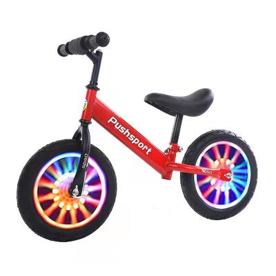 China New Red Bicycle Frame Self-lighting Luminous Tires Kids Balance Bike Girls Prefer for sale