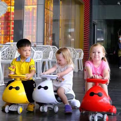 China 2022 plastic new anti-rollover baby swing car, cute cartoon swing car, low price wholesale for sale