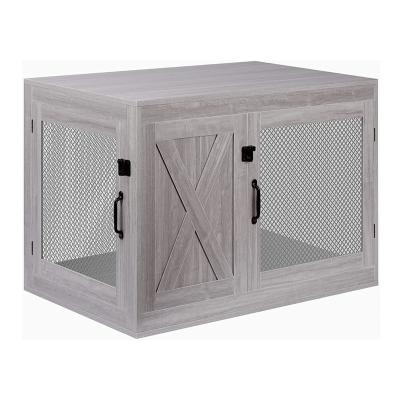 China Spacious Storage Doule Door Dog Crate Furniture Wooden Dog House Big Dog Cage for sale