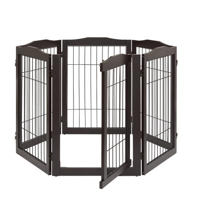 China Sustainable Total Win Freestanding Wire Pet Gate for Dogs, 31.5 inches High for The House, Doorway, Stairs, Pet Puppy Safety Fence for sale