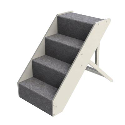 China Sustainable 4 Steps Design Solid Adjustable Pet Steps Folding Pet Stairs for dog cat for sale