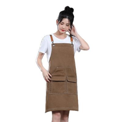 China Eco-friendly unisex high quality cotton made custom logo cleaning kitchen apron for sale