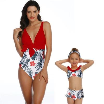 China Mommy and Me One-Piece Matching Swimsuit Infants Toddler Daughter Mother Family Equipment Anti-UV Summer Swimwear for sale