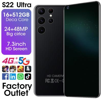 China Ultra Original Dual SIM Card Fashion S22 Face 16gb+512gb 24mp+48mp Unlock Android 10.0 Full Screen Phone Smartphone for sale