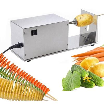 China 220V Household Commercial Electric Potato Slicer Machine Stainless Steel Stainless Steel Potato Slicing Machine Automatic Spiral Cutter for sale