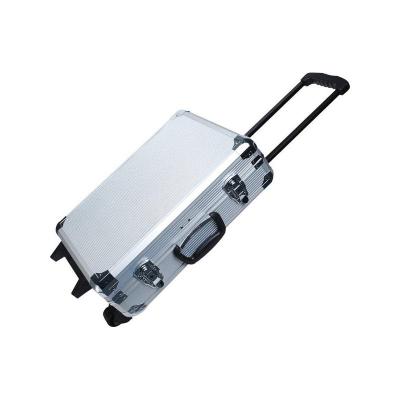 China Custom Heavy Duty Rolling Trolley Equipment Tool Suitcase Aluminum Tool Case Wheelie Tool Box with EVA Foam for sale