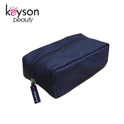 China Portable And See Through High Quality Keyson Mens Toiletry Leather Travel Shaving Makeup Bag for sale