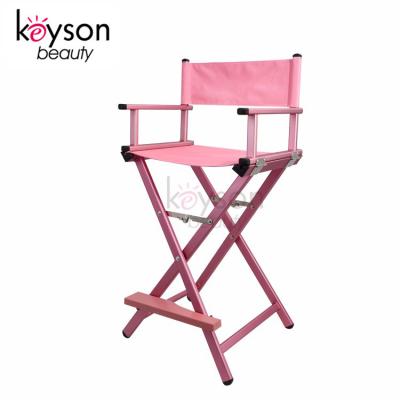 China Keyson Lightweight And Foldable Portable Aluminum Frame Manager Chair Tall Makeup Chair With Foot Plate for sale