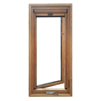 China Screen WIND Window Magnetic Graphic Design Crank Exterior Swing Opening Double Glazed American Style Aluminum Wood Windows for sale