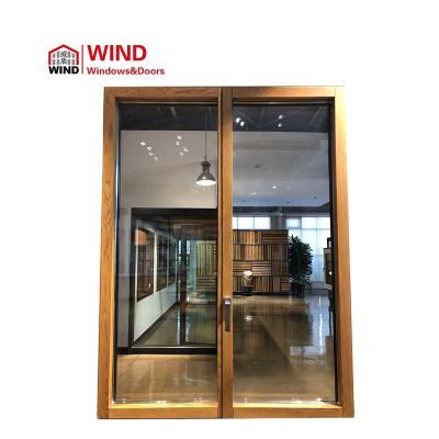 China Unique Thin Tilt And Turn Design Swing Frame Cooper Veneered Wood Window for sale