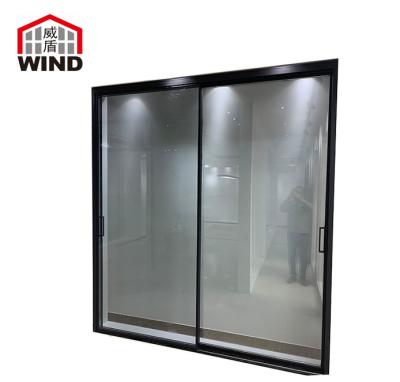 China Easy Maintenance Minimal Frame Aluminum Horizontal Sliding Custom Design Profile Double Glass Windows for sale