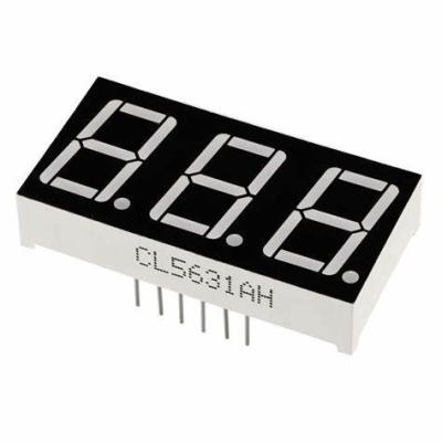 China Common Cathode 20mA emerald green LED Module 3 digit 7 segment display for sale