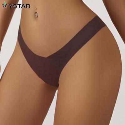 China High Quality Selling New Design V Shape Women's Seamless Underwear Antibacterial Hot Sexy Thong Panties for sale