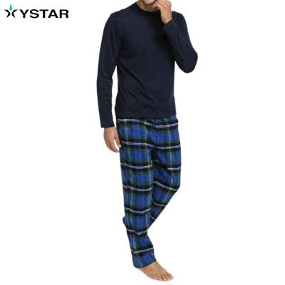 China Breathable 100% Cotton Mens Pajamas Set Long Sleeve Thermal Lightweight Pajamas Tops Bottoms Plaid Pj Sets Flannel Mens Sleepwear for sale