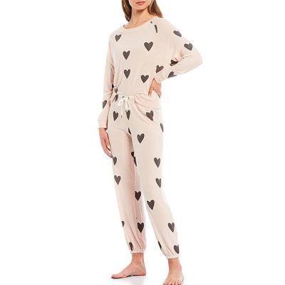 China Breathable Home Wear Cotton Bamboo Jersey Lounge Set Sustainable Ladies Pajamas Sleepwear Eco-Friendly Women Natural Knitted Sleepwear for sale