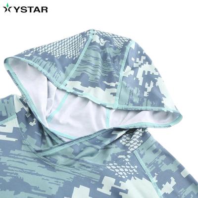 China 2022 High Quality Anti-UV OEM Sublimation Printing Polyester Quick Dry Performance Fishing Hoodie Upf 50 Hooded Fishing Shirt for sale