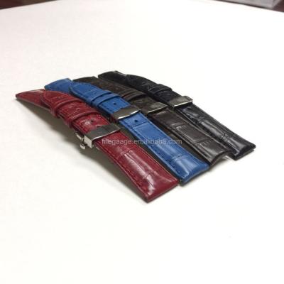 China Real Alligator Leather Wrist Strap Fashion Leather Watch Band for sale