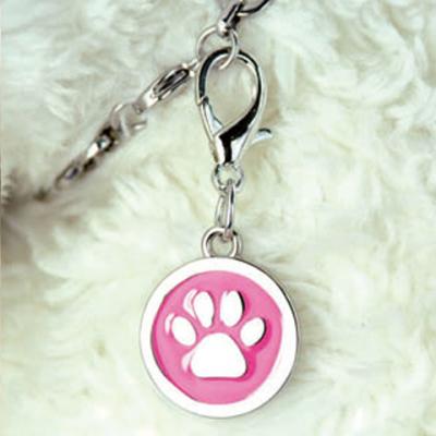 China Padded Custom Engraved Logo Zinc Alloy Pet ID Charms Pendants With Enamel Colors for sale