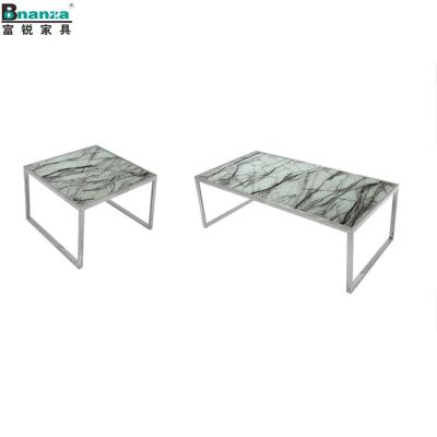 China T-038L# Modern High Gloss Stainless Steel Tempered Glass Tea Coffee Table Table for sale