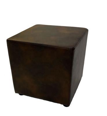 China Modern Cube Patchwork Leather Stool Small for sale