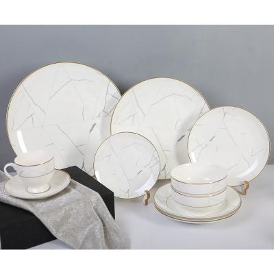 China Viable Wholesale Ceramic White Porcelain Charger Dish Dinner Dish Cheap Coffee Mug Set for sale