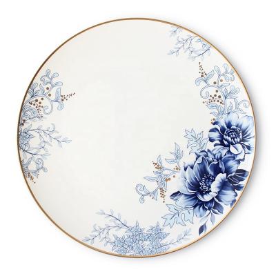 China Sustainable JK Ceramics Porcelain Glazed Ceramic 10.5 Inch Porcelain Dinner Dishes Wholesale Banquet Wedding Dishes for sale