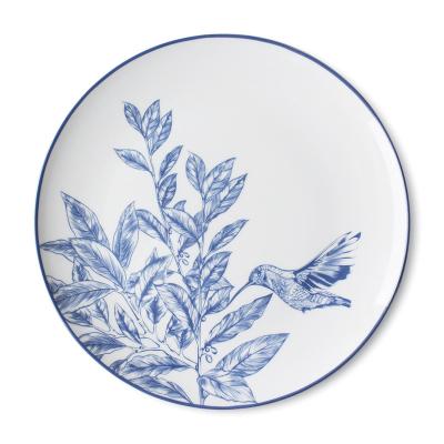 China Viable Hot Sale English Botanical Rustic Porcelain Ceramic Dinner Dishes With 7.5