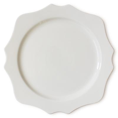 China Viable White Ceramic Plates Flatware Sunflower Porcelain Dishes Irregular Serving Dishes Mug Cups Tea Set for sale